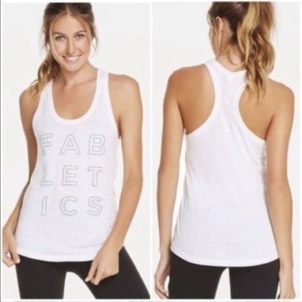 Womens Fabletics White Logo Tank Womens
